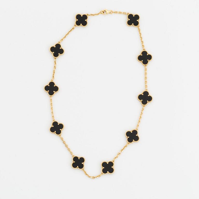 Van Cleef & Arpels collier "Alhambra" 18K guld och onyx.
