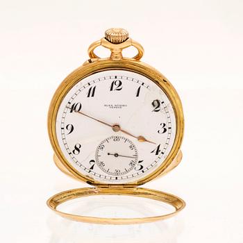 An 18K gold pocket watch by Alex Hüning, Geneve.