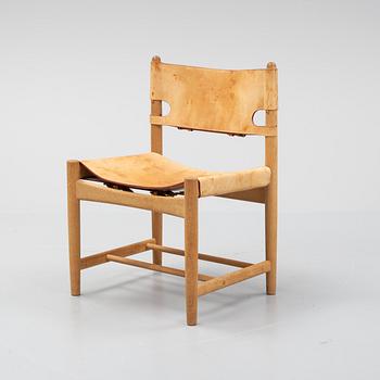 Børge Mogensen, a an oak and natural leather cgair, model 3237 Fredericia Stolefabrik, Denmark.