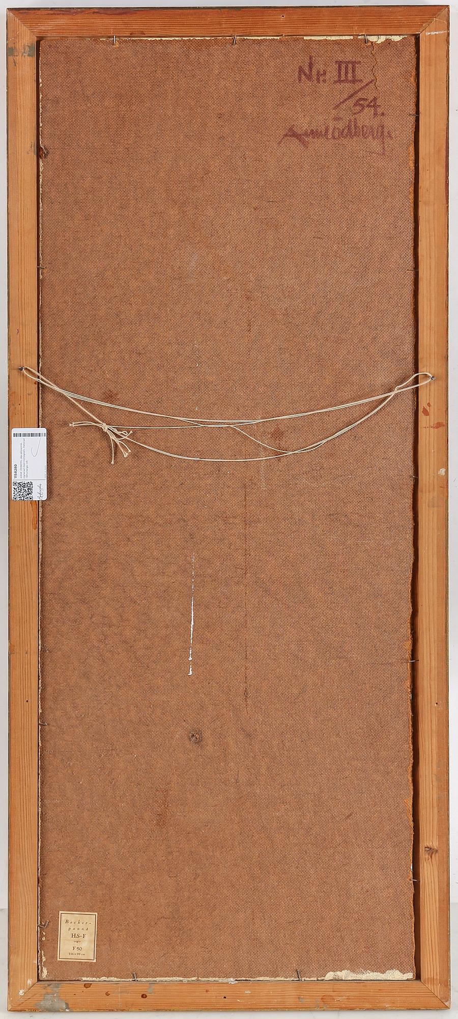 ARNE ÖDBERG, oil on panel, signed with monogram. Dated -54 verso.