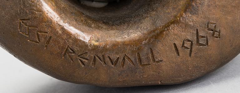 Essi Renvall, a bronze sculptue, signed and dated 1968.