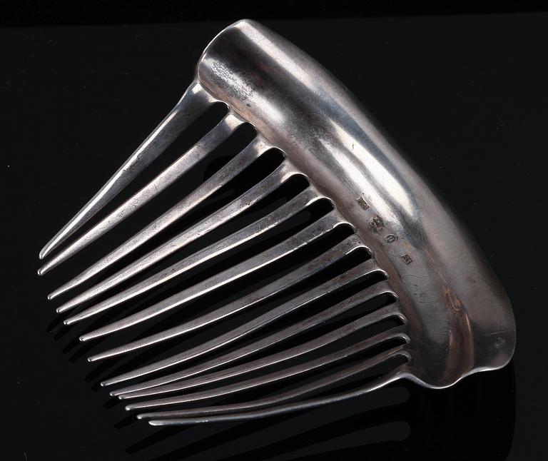 HÅRKAM, silver, Umeå, 1872. Ca 30 g.