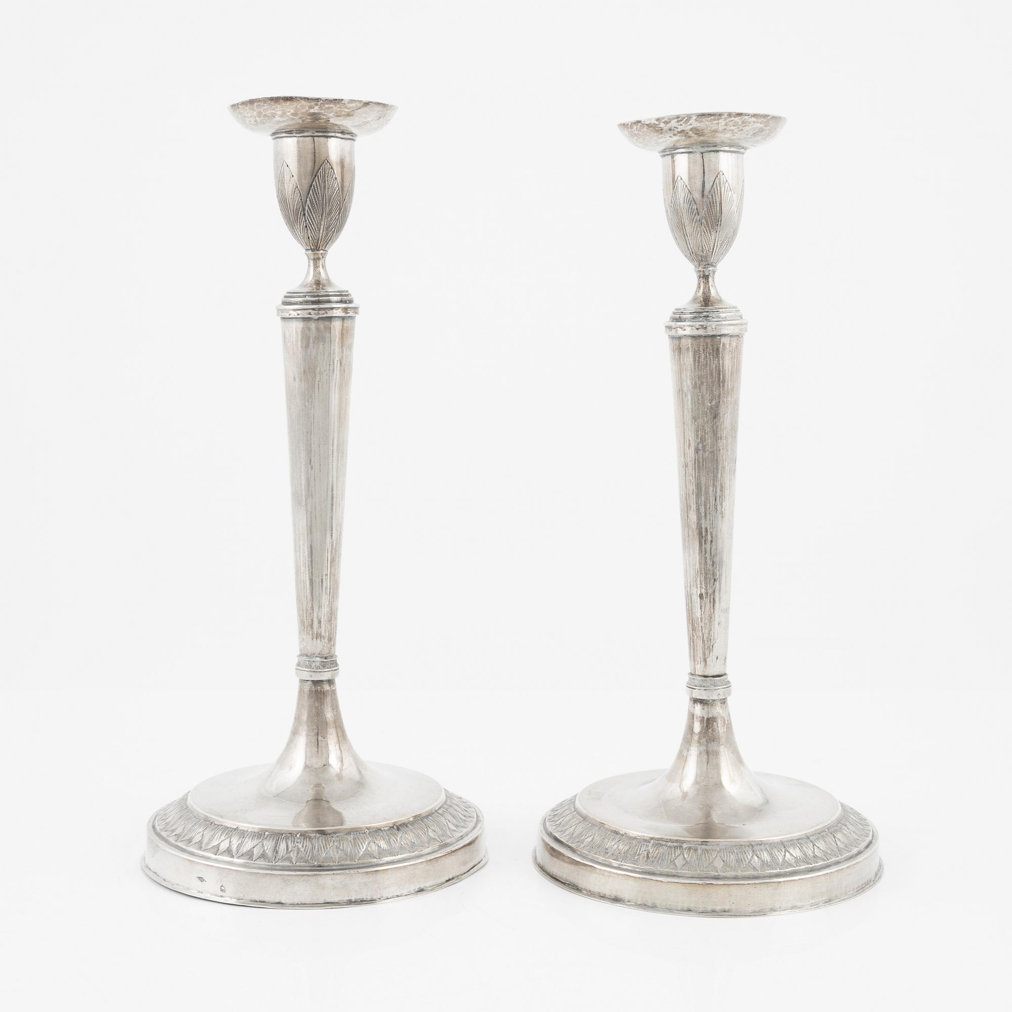 Ljusstakar, ett par, av Filippo della Miglia, Rom 1811-1856.