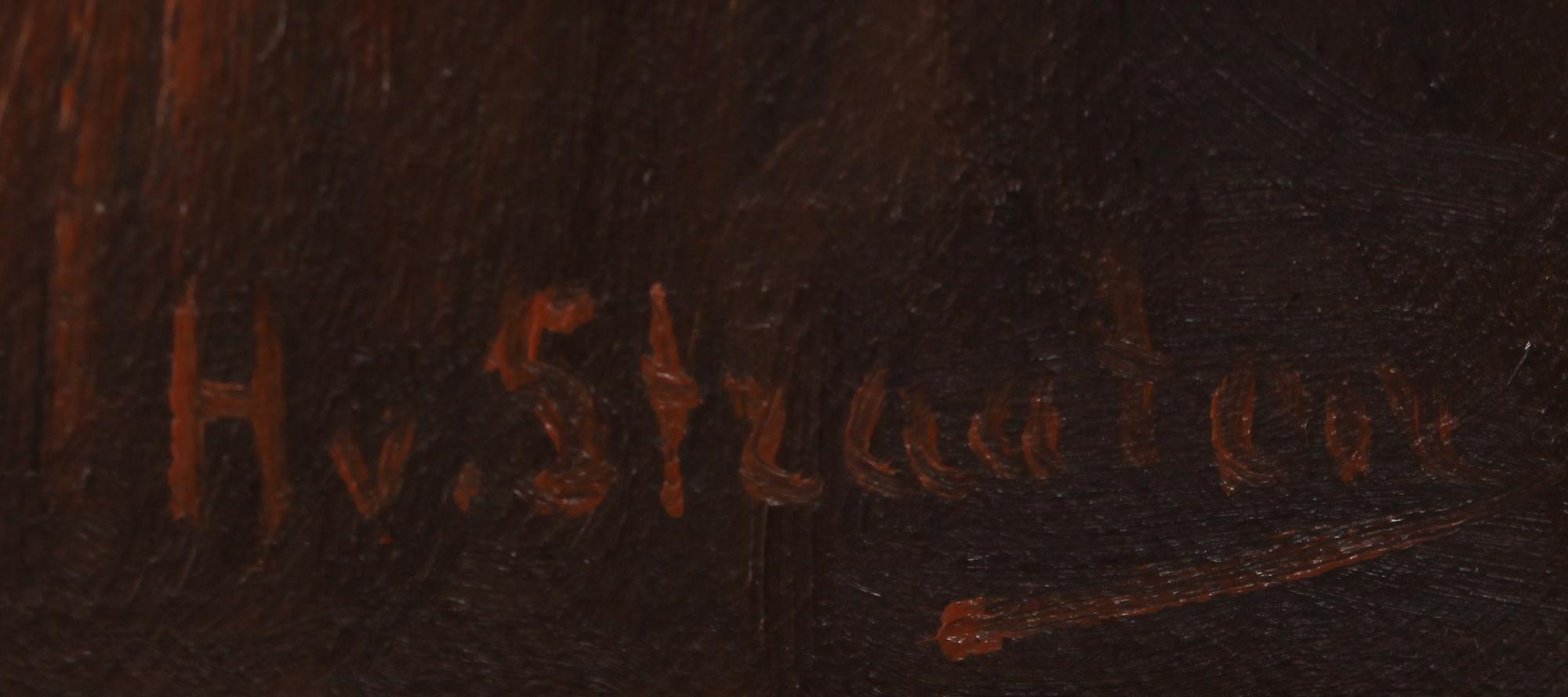 OKÄND KONSTNÄR, olja på duk, otydligt signerad, omkring år 1900.