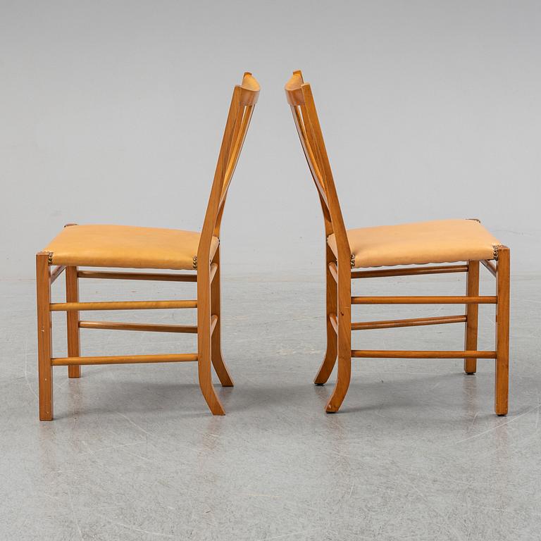JOSEF FRANK, two dining chairs, model 2027, Svenskt Tenn, Sweden.