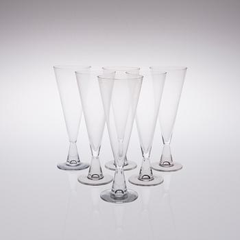 TAPIO WIRKKALA, CHAMPAGNEGLAS, 6 st, "Tiima", 1958-73.