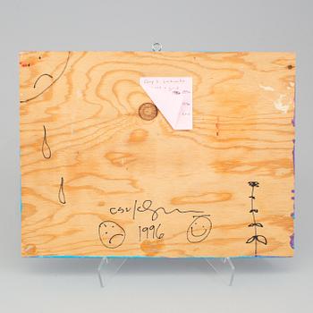 CARY S LEIBOWITZ, acrylic on wood, signed and dated 1996 on verso.