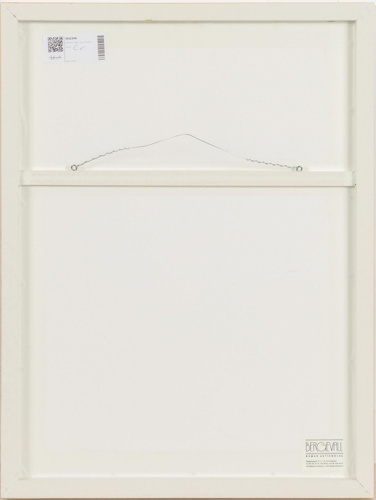 Fernand Léger, after, "Composition aux Deux Oiseaux".