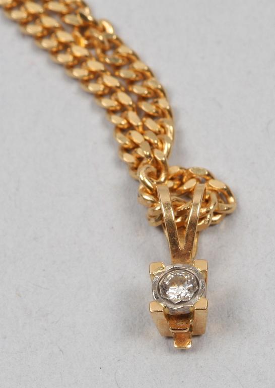 KEDJA MED HÄNGE, 18k guld och diamant.