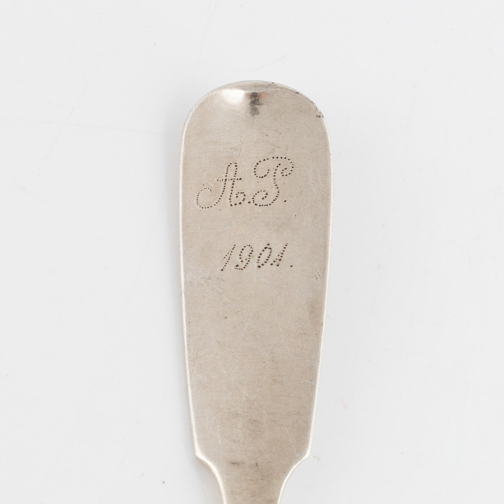 Skedar, 24 st, silver, bl a Jonas Berg, Stockholm 1777.