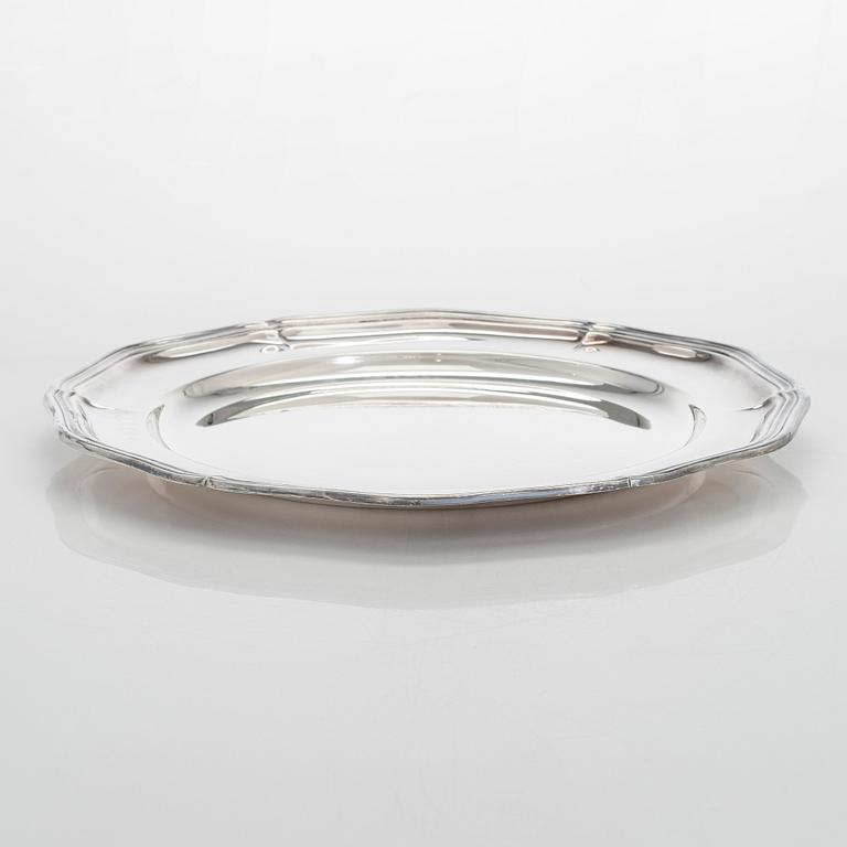 A silver tray, Cohr, Denmark.