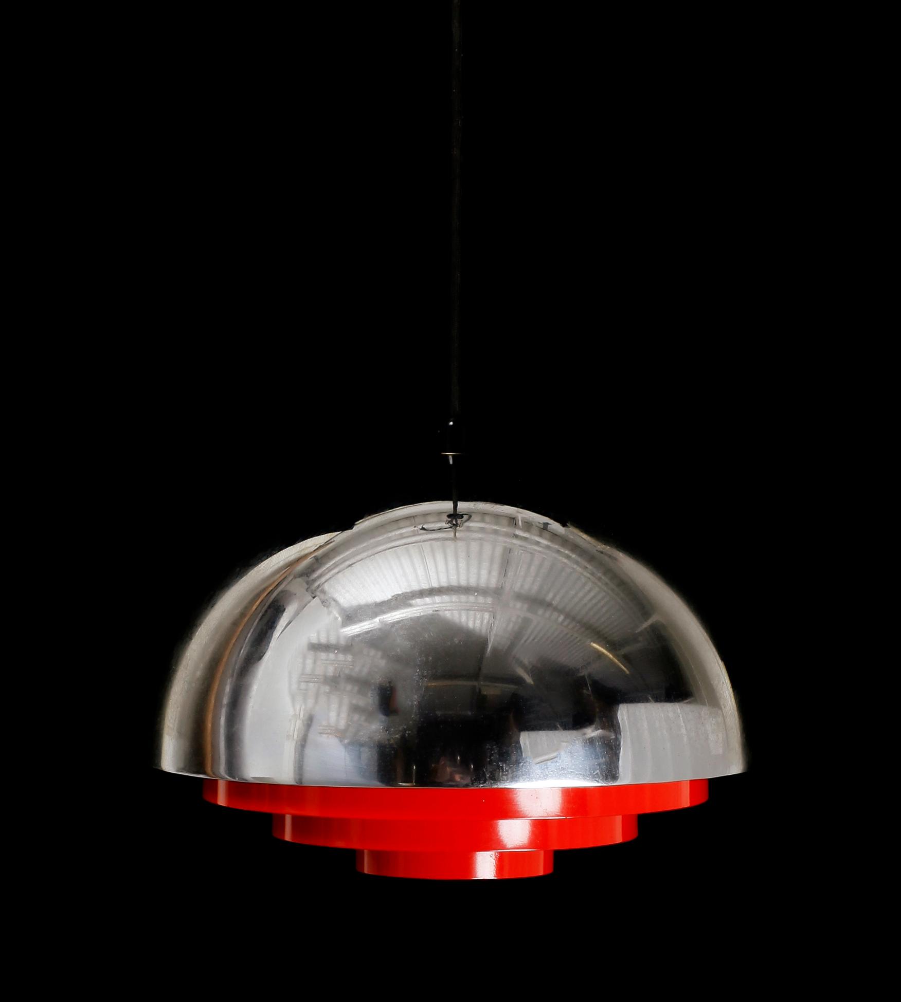 TAKLAMPA, metall, sannolikt Lyfa, Danmark, 1960-tal.