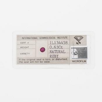 RUBIN, oval fasettslipad 0,63 ct.