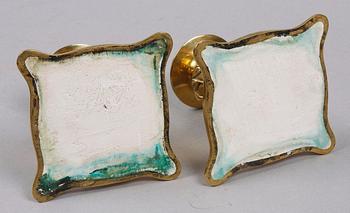 LJUSSTAKAR, ett par, mässing, jugend, 1900-talets första hälft.