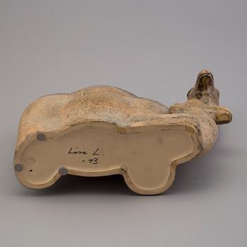 LISA LARSON, figurin, glaserat stengods, signerad Lisa L och daterad -93.