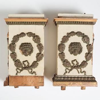 An Empire mirror with console table, attributed to N Frisk (Stockholm 1805-24).