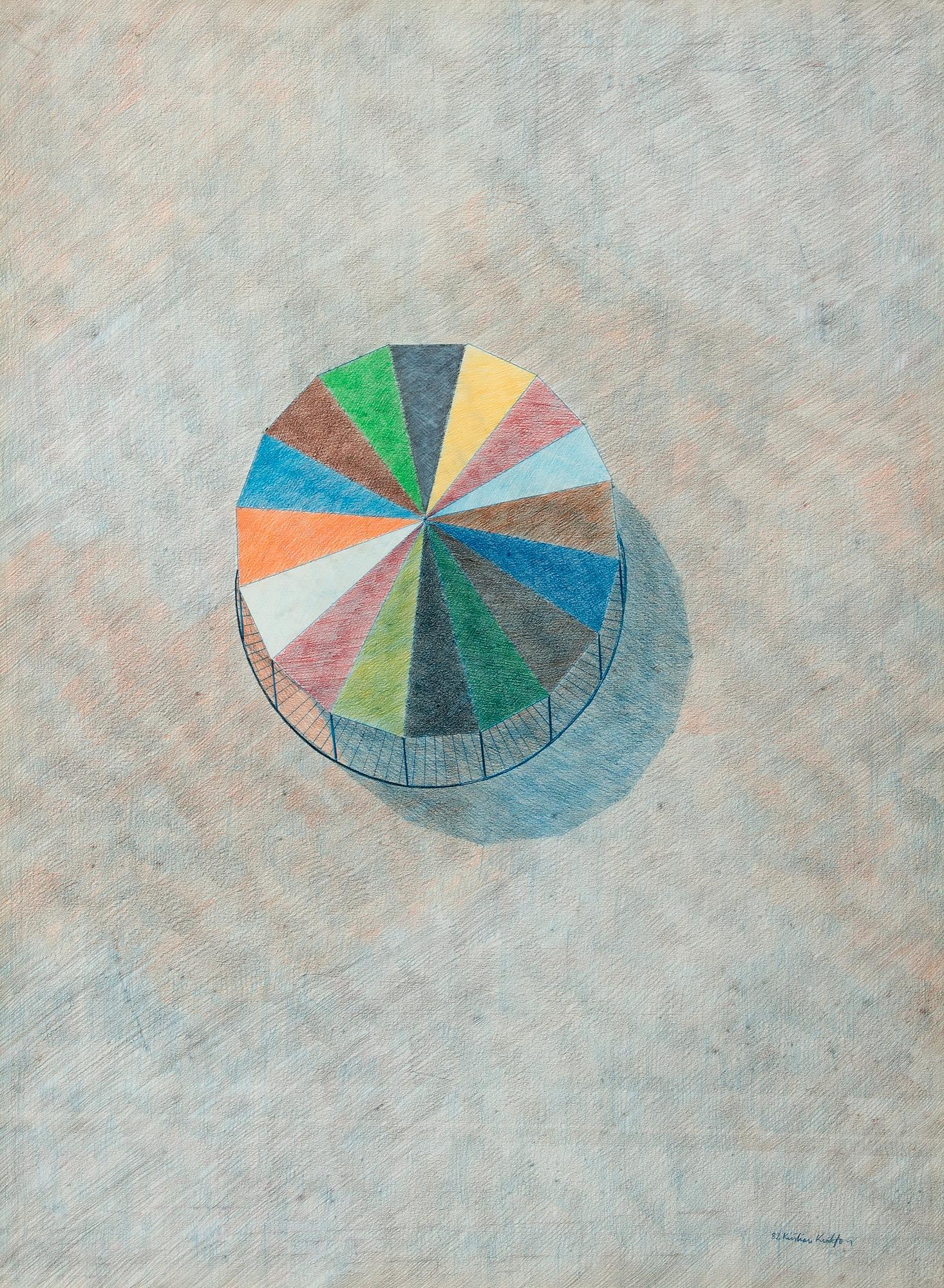 KRISTIAN KROKFORS, sekatekniikka paperille, signeerattu ja päivätty -82.