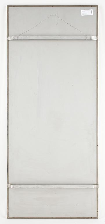 A Swedish polished steel framed wall mirror,