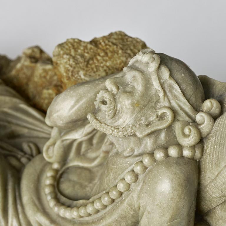 A large Chinese soapstone sculpture of Li Bai, 20th Century.