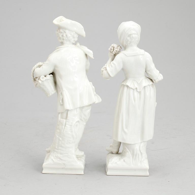 FIGURINER, ett par, porslin, KPM, Berlin, 1900-tal.