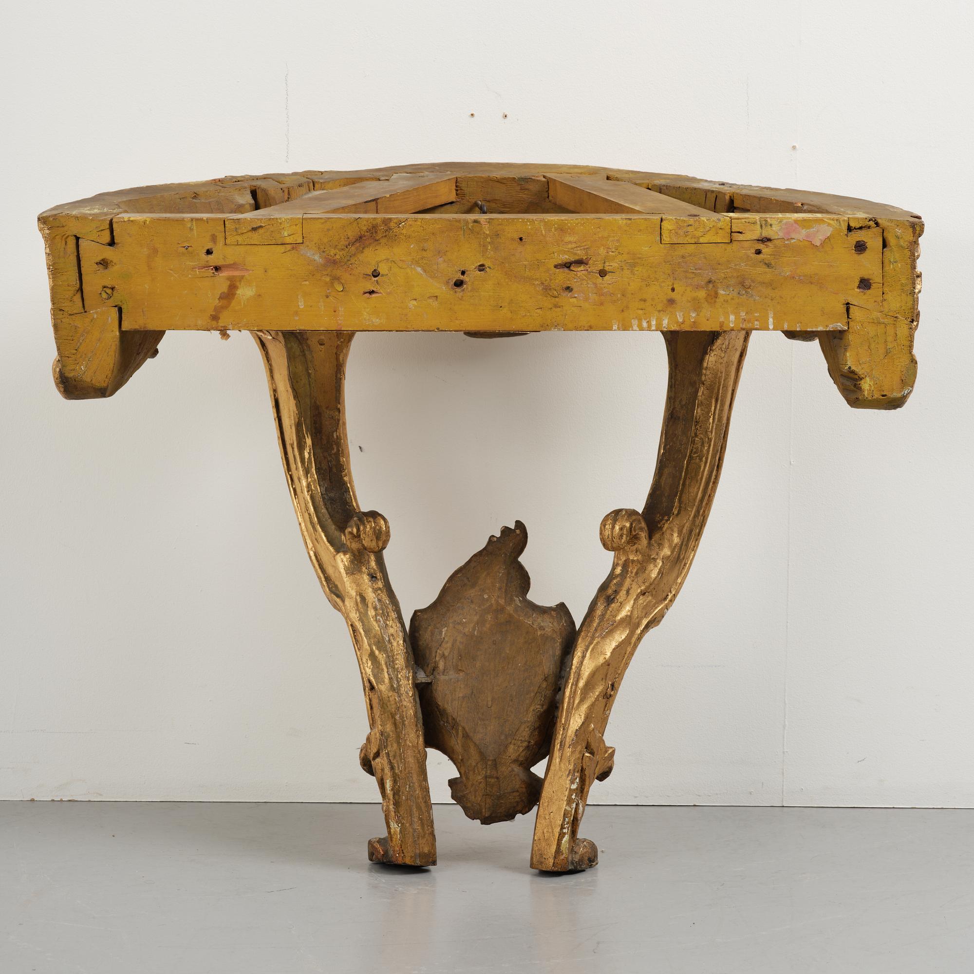 Konsolbord, troligen Danmark, 1700-talets andra hälft, Rokoko.