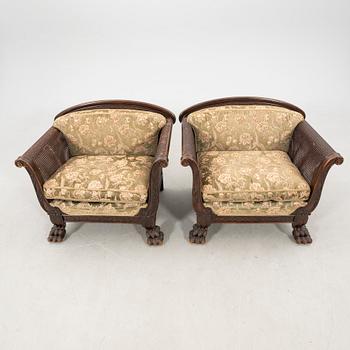 Armchairs, a pair in Chippendale style, 1930s/40s.