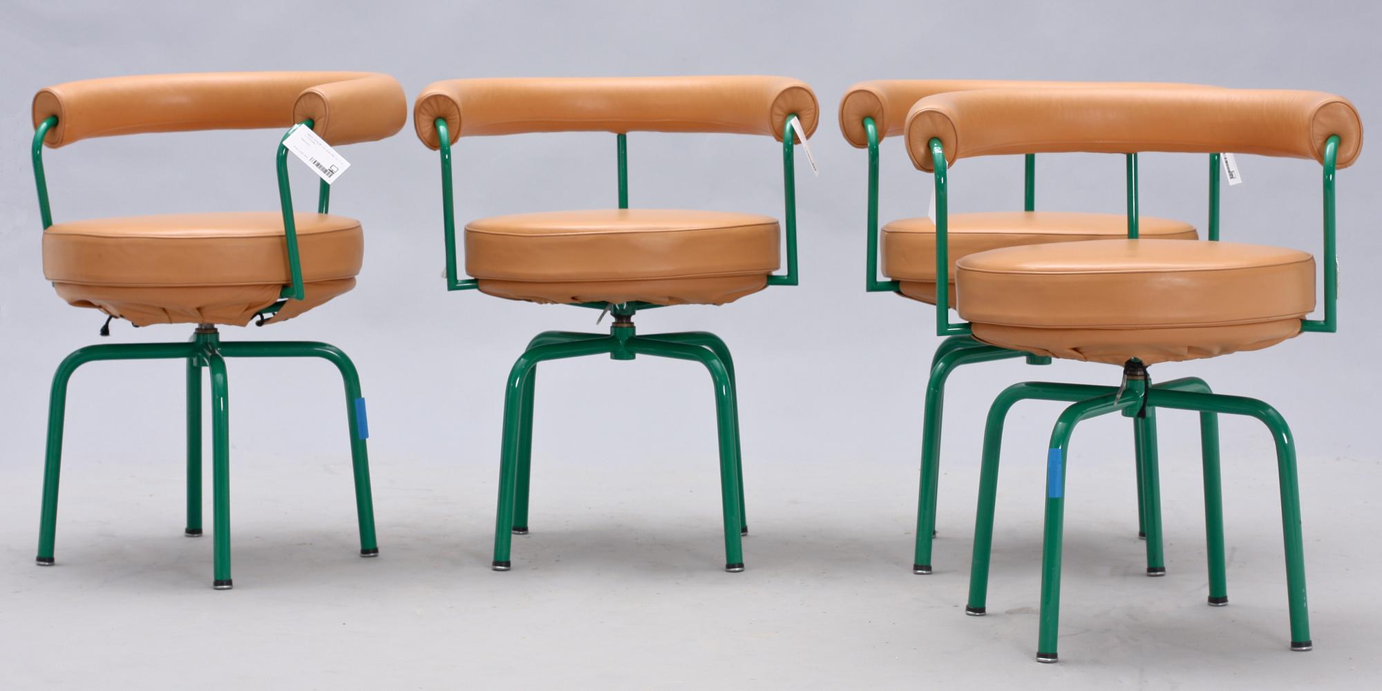 STOLAR, 4 st, kopia efter "LC-7" av Le Corbusier, Italien, 1980-tal.