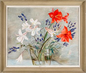 ZOIA KRUKOVSKYA LAGERKRANS, olja på pannå, signerad.