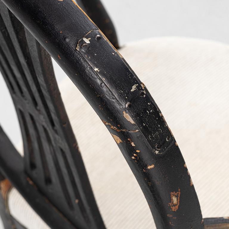 Karmstol, gustaviansk, sent 1700-tal.