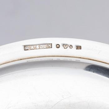 A Swedish silver dish and two silver coasters, marks of W.A. Bolin, Stockholm 1957.