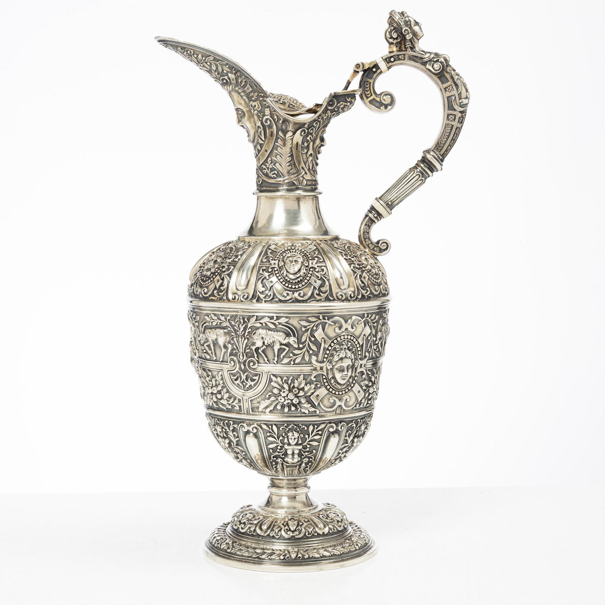 S Smith & Son, vinkanna, silver, London, England 1871.