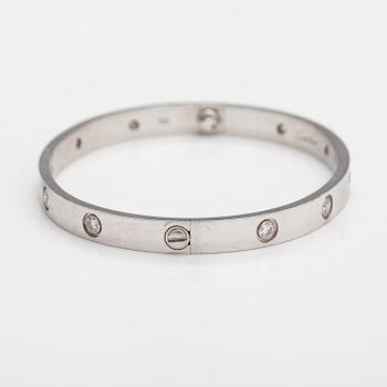 Cartier, "Love bracelet" an 18K white gold bracelet with diamonds ca. 0.96 ct in total. Marked Cartier, 19, SD4387.