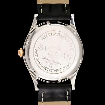 ARMBANDSUR, 2 st, automatic, Ernest Borel och Svalan Sportsman, 1900-talets andra hälft.