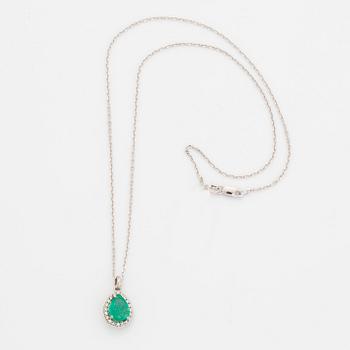 Emerald and diamond necklace.