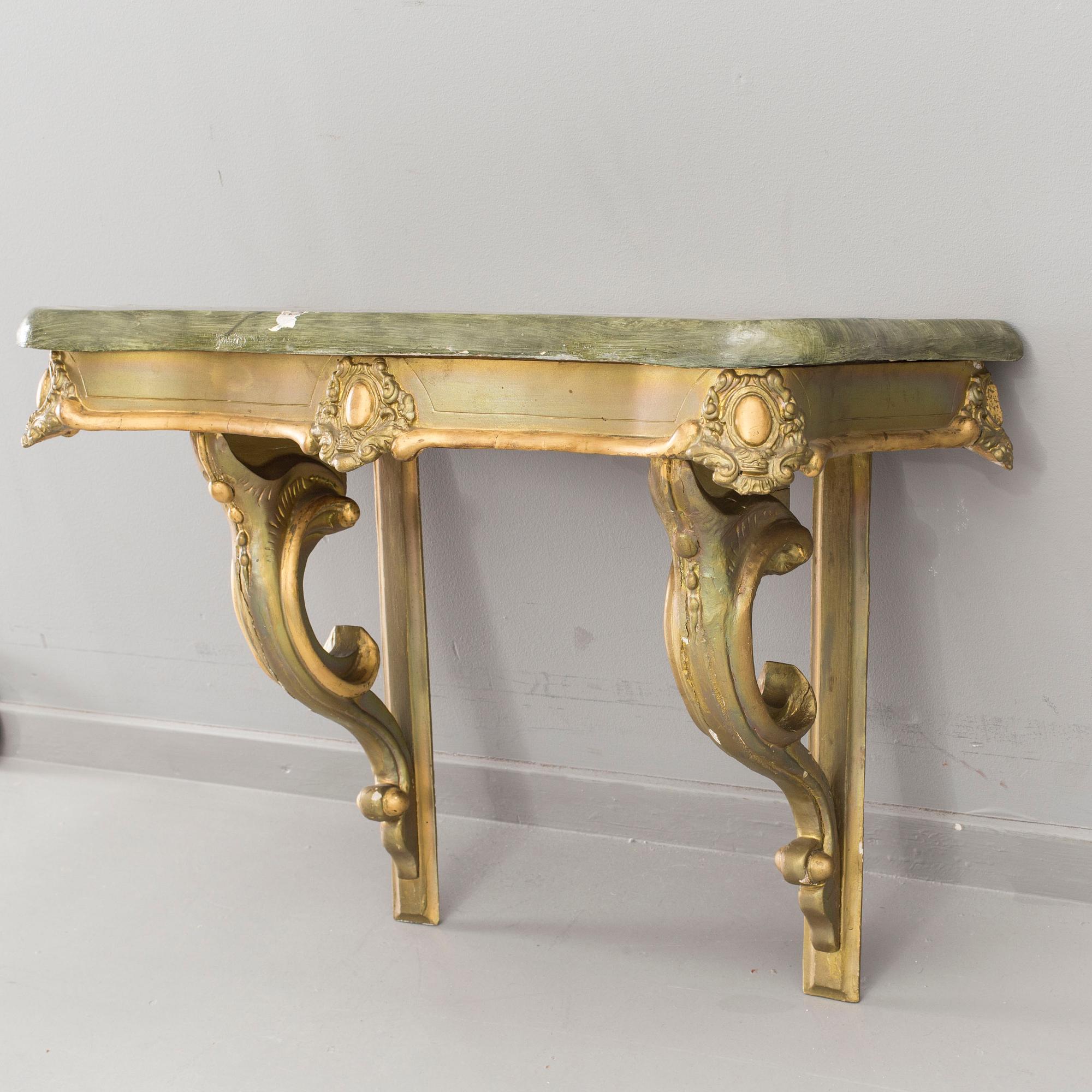 SPEGEL med KONSOLBORD, nyrokoko, 1800-tal.