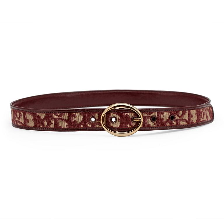 CHRISTIAN DIOR, a red monogram canvas belt.