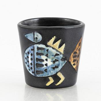 Lisa Larson, vaser, 4 st och fat, 2 st, stengods, ur serien "Varieté", Gustavsberg.