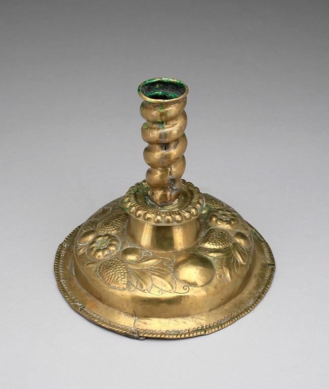LJUSSTAKE, mässing, 1700-tal.
