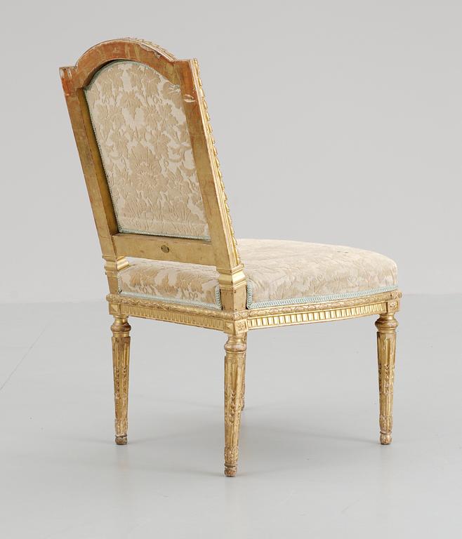 A Louis XVI-style circa 1900 chair with Hermitage inventory seal of 1920's.