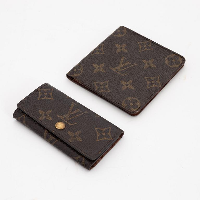 Louis Vuitton, a monogram canvas wallet and a key holder.