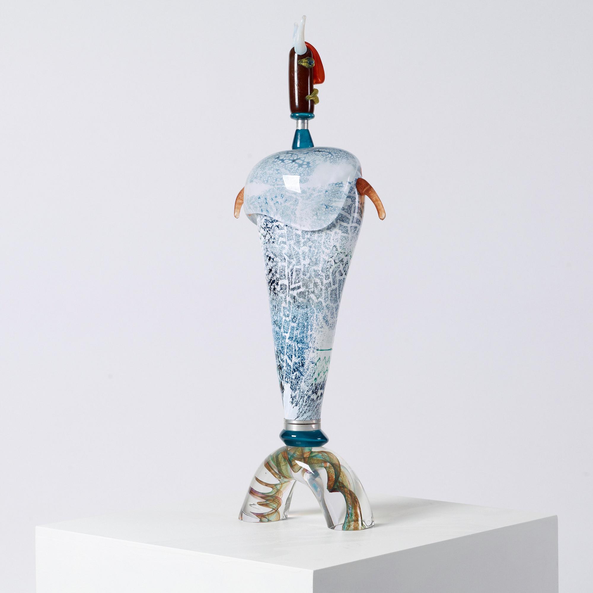 A unique Kjell Engman glass sculpture, Kosta Boda, Sweden 1994.
