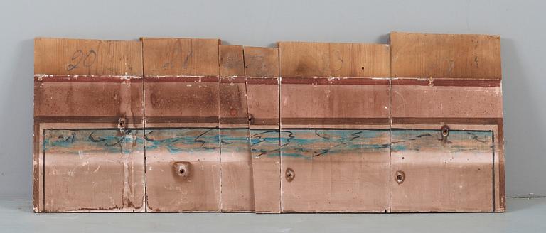 A set of Swedish mid 19th century wooden painted panels.