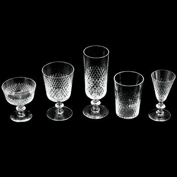 SERVISDELAR, 48 st, glas, "Diamant", Vicke Lindstrand, Kosta, 1900-talets andra hälft.