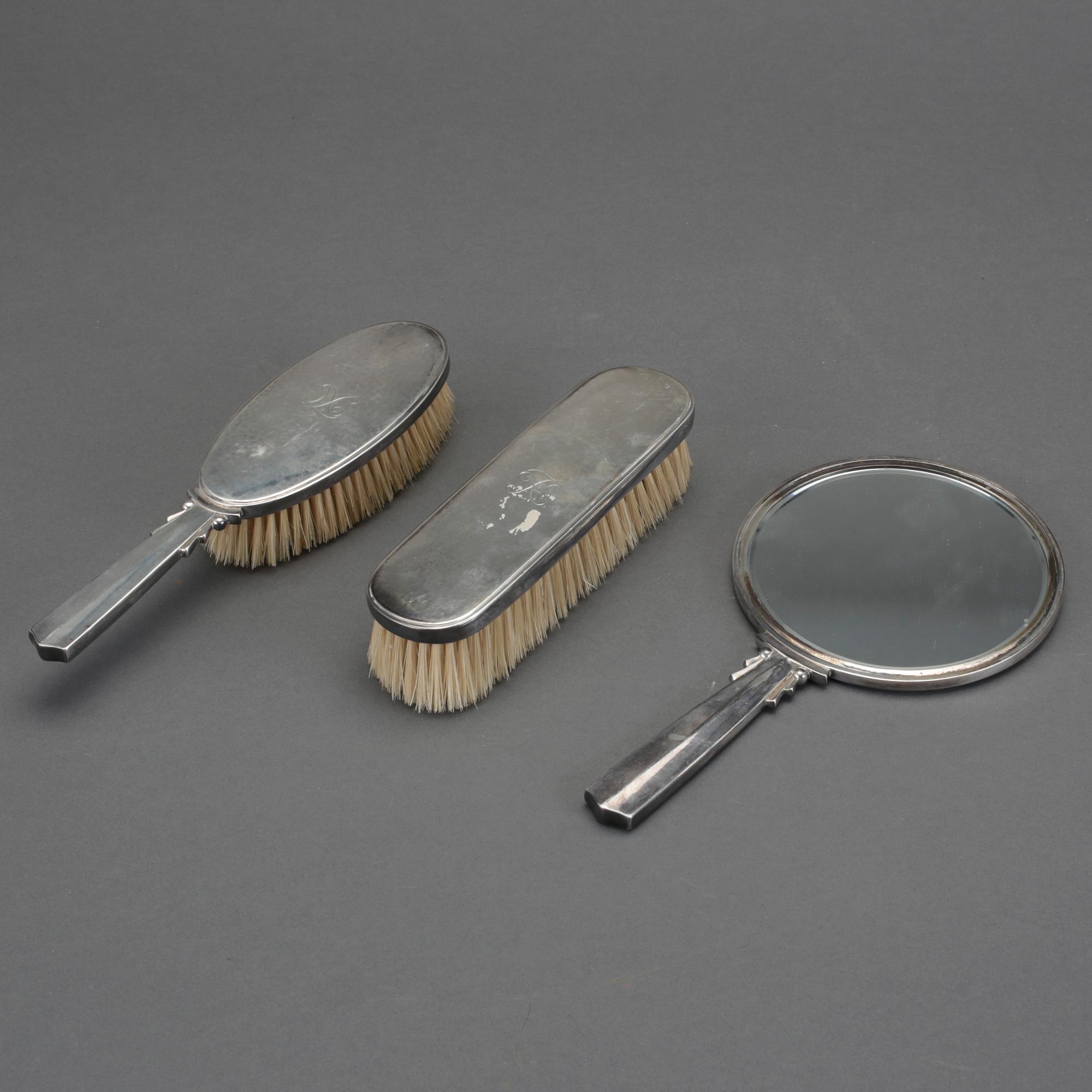 TOALETTSET, silver, 3 delar, Georg Jensen, 1900-tal.