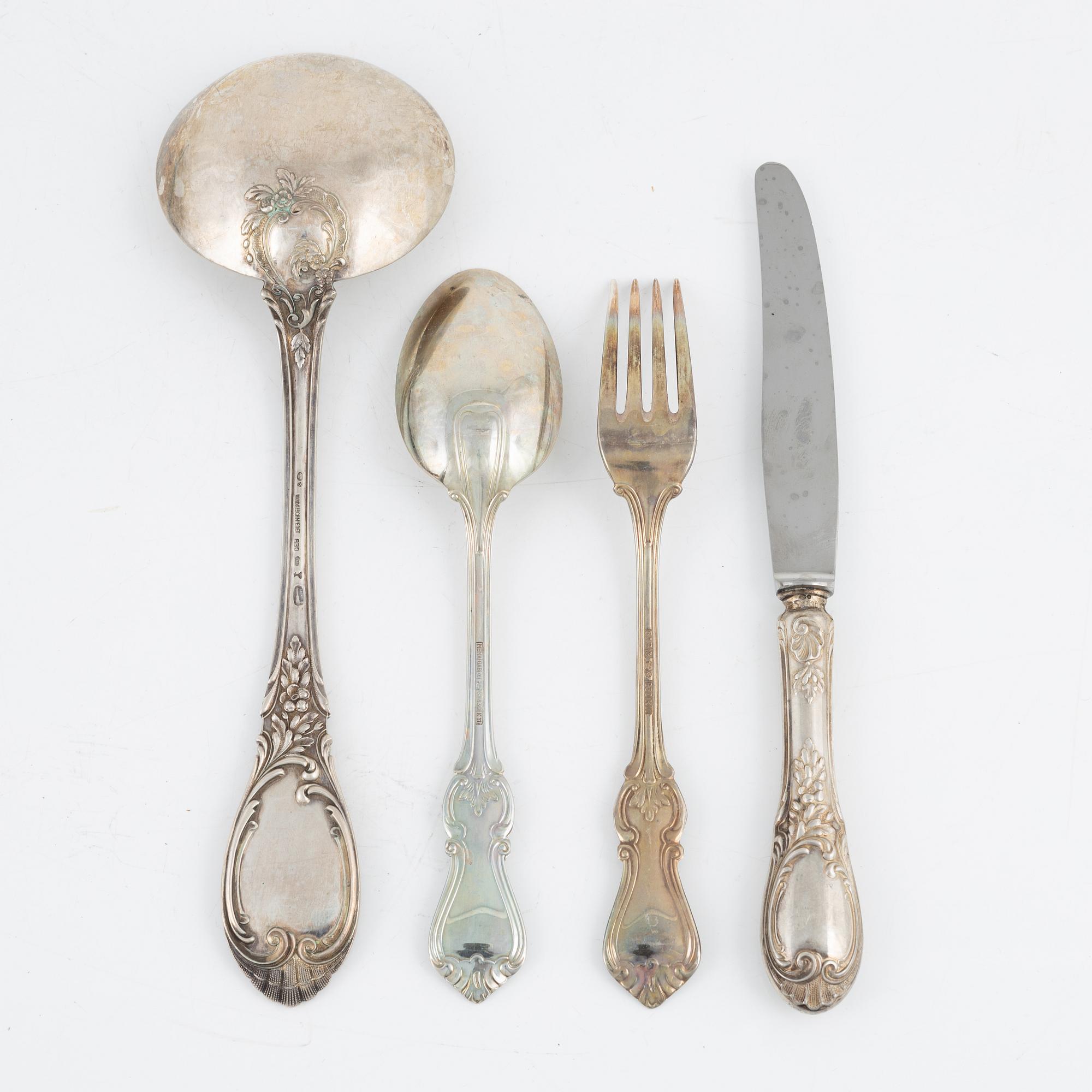 36 pieces of silver cutlery, Vienna, Austria, early 20th Century and GAB MEMA, Eskilstuna, 2007-08.