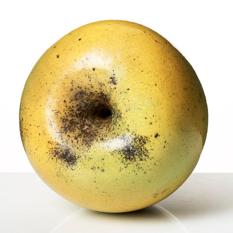 Hans Hedberg, a faience sculpture of an apple, Biot, France.