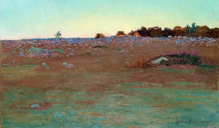 Arthur Bianchini, Landscape in setting sun.