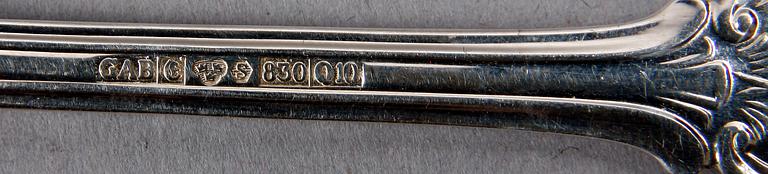 BESTICKSERVISDELAR, 13 st, silver. Modell: Olga. Bla GAB 1990.