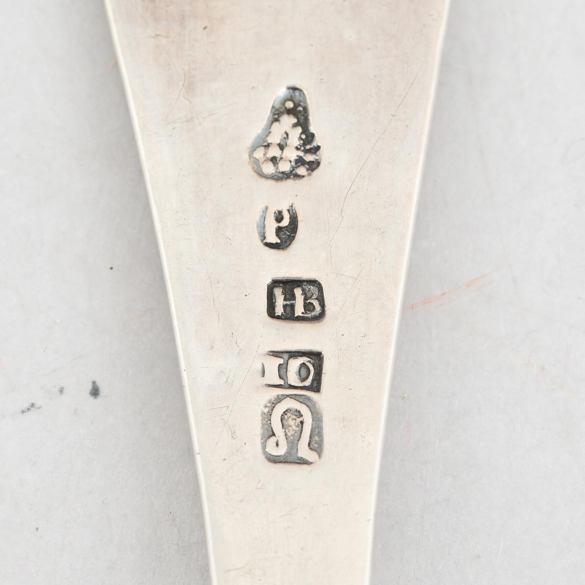 Spoons, 6 pcs, silver, Sweden and Norway, late 18th-early 20th century.