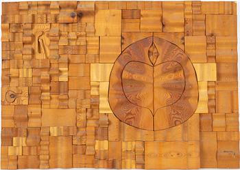 Gunnar Kanevad, relief, wood, signed and dated 197?.